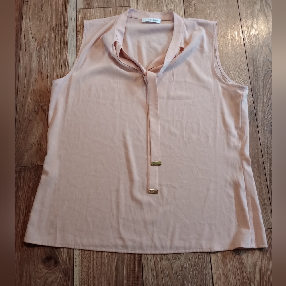 Calvin Klein Pink Tie Front Tank Top